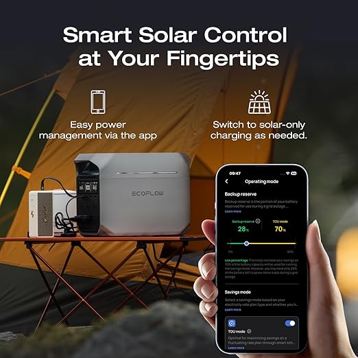 EF ECOFLOW Solar Generator DELTA 3 Plus with 220W Bifacial Solar Panel, 1000W Solar Input