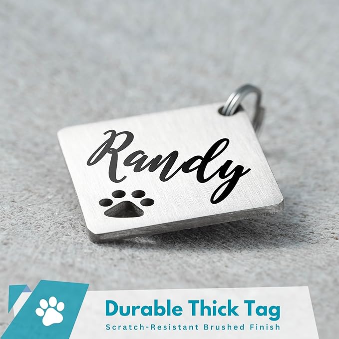 Ultra Joys Dog Tags Personalized for Pets - Hollow Paw Custom Pet ID Tag - Engraved Dog Tag for