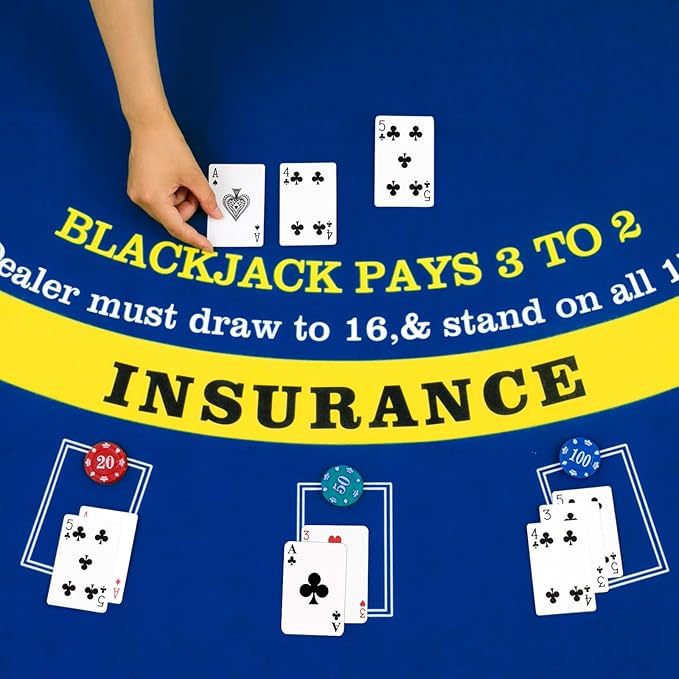 Aoriher Blackjack Game Combo Set, Include Blackjack Layout Felt,Shoe 6 Deck Automatic Card Shuffler