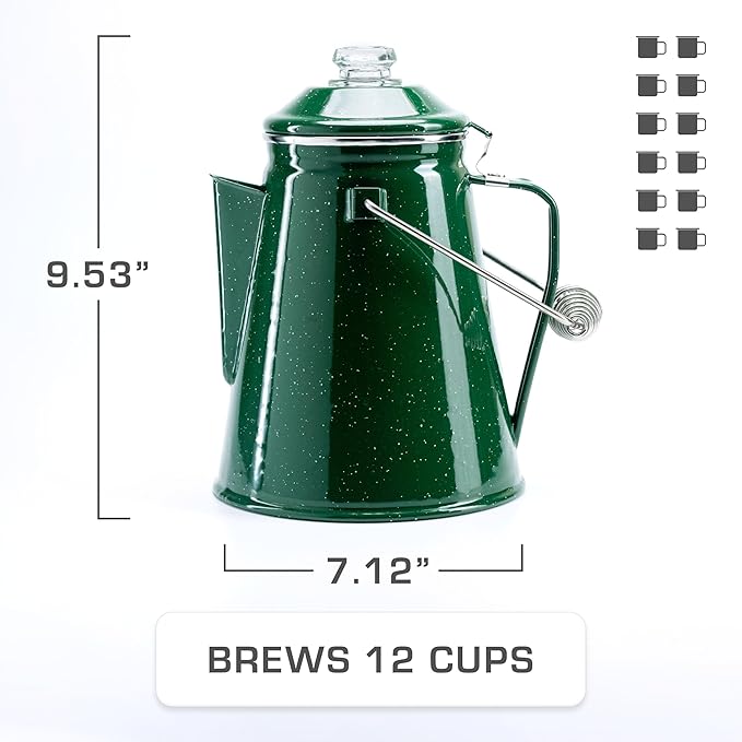 COLETTI Classic Percolator Coffee Pot — Camping Coffee Percolator, Campfire Coffee Pot – Camping