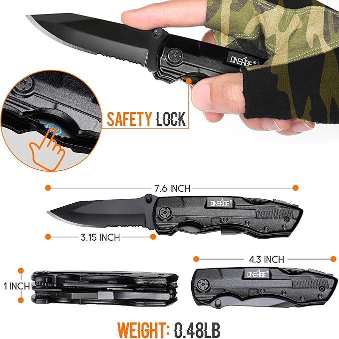 Gifts for Men Him Dad, Pocket Multitool Knife, Christmas Stocking Stuffers for Men, Anniversary