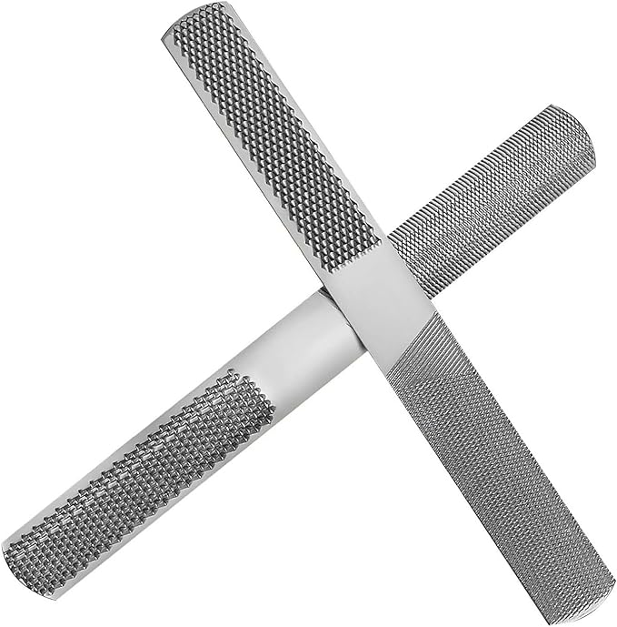2P Hand File Set - 4 Way Rasp, Half Round, Flat & Needle Files for Wood & Metal Tools