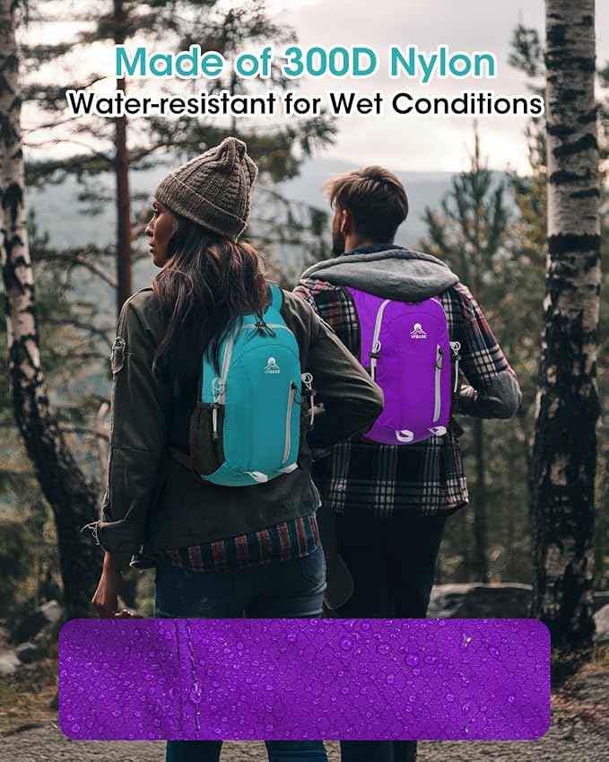 Small Hiking Backpack with Front Phone Holder, Packable Back pack with Chest and Waist Strap