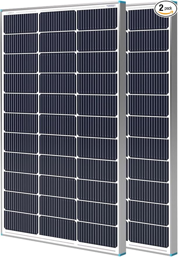 200W Solar Panel N-Type 16BB, 2PCS 12V RV Solar Panel 100 Watt, 25% High Efficiency