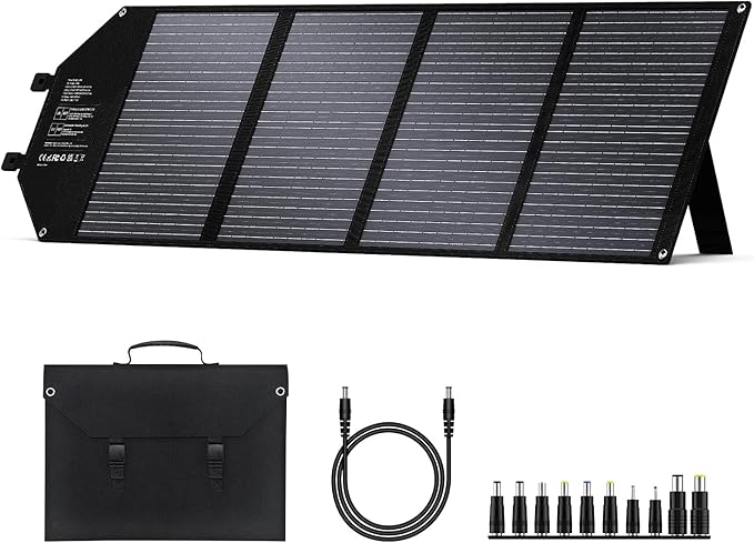 100W Portable Solar Panel for Power Station Generator, iPhone, Galaxy, Tablets, Foldable Solar