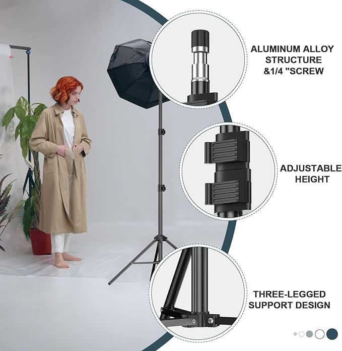 EMART 7 Ft Light Stand for Photography, Portable Photo Video Lighting Tripod with Carry Case for