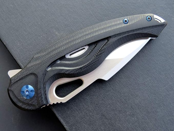 Eafengrow EF936 Pocket Knife,G10 Handle D2 Steel Blade Knife with Ball Bearing Safe Open Flipper