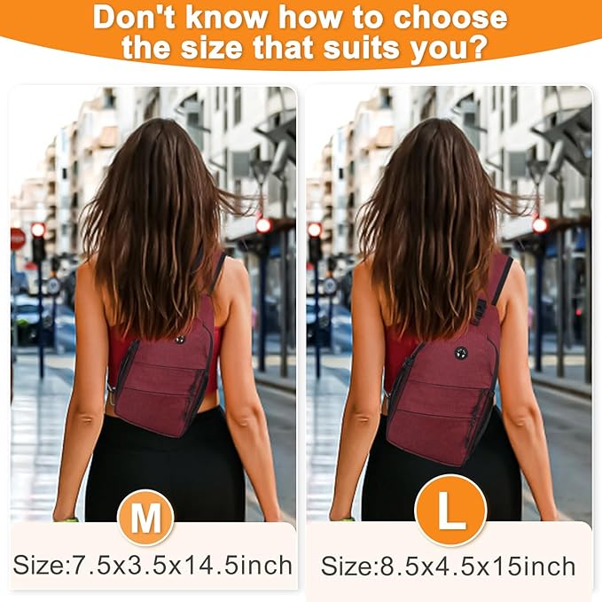Crossbody Bags for Women Men Trendy Sling Bag Bakpack Casual Chest Bag with Convertible Shoulder