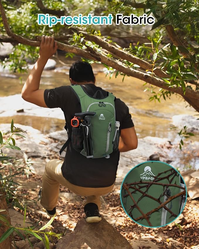 Small Hiking Backpack with Front Phone Holder, Packable Back pack with Chest and Waist Strap