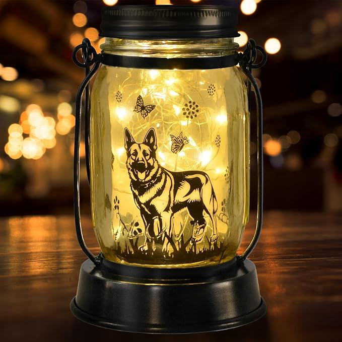 German Shepherd Gifts for Women/Men, German Shepherd Solar Lanterns Dog Mom Birthday, Dog Lovers