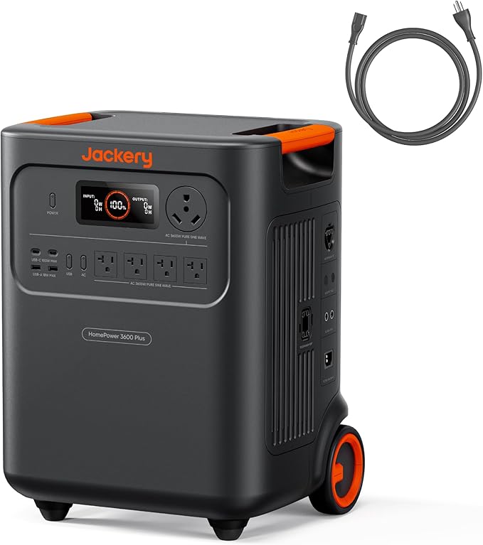 Jackery HomePower 3600 Plus Portable Power Station, 3600W AC Output, 3584Wh LFP Solar Generator