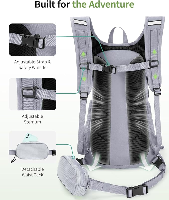 ECOHUB Hydration Backpack for Men Women, 20L Lightweight Hiking Daypack Cycling Backpack with 2L