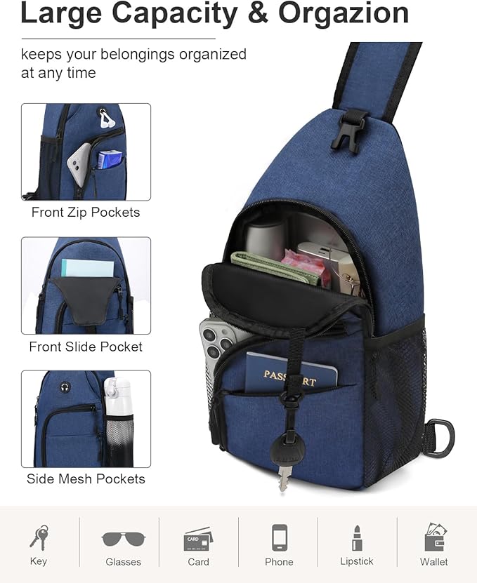 Crossbody Bags for Women Man Waterproof Sling Bag Backpack Trendy Casual Cross Body Bag with