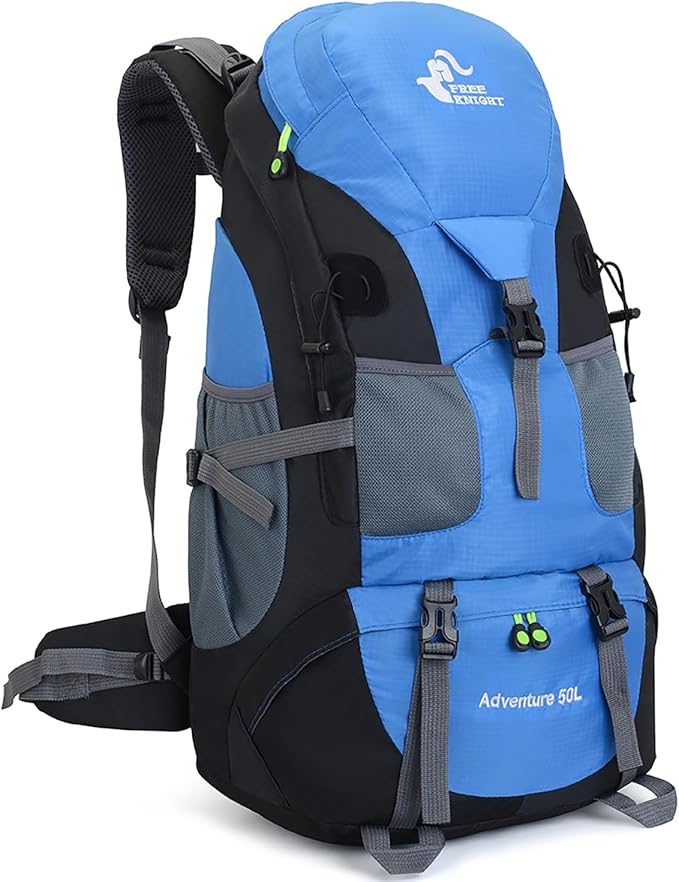 Bseash 50L Hiking Backpack, Water Resistant Lightweight Outdoor Sport Daypack Travel Bag for