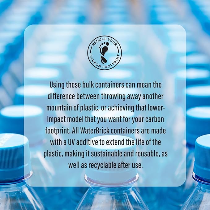 WaterBrick International Water Storage Containers for Emergency Water Storage | 6-Pack of Stackable