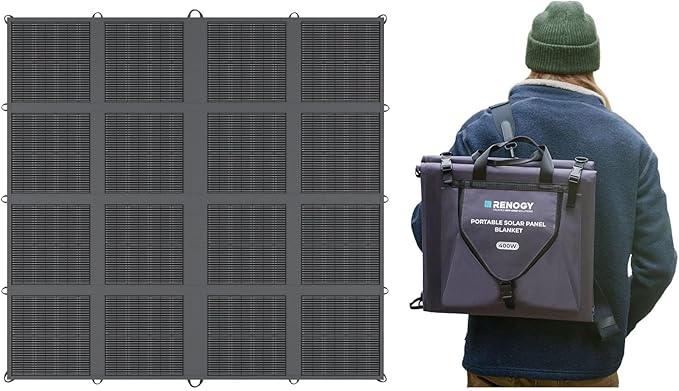 400W Portable Solar Panel, Renogy Solar Blanket N-Type Foldable Solar Panel, 25% High Efficiency