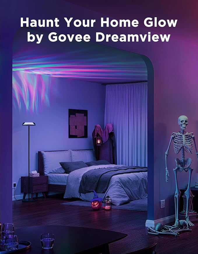 Govee Uplighter Floor Lamp for Living Room, RGBIC Ripple Projector, Floor Lamp for Bedroom Works