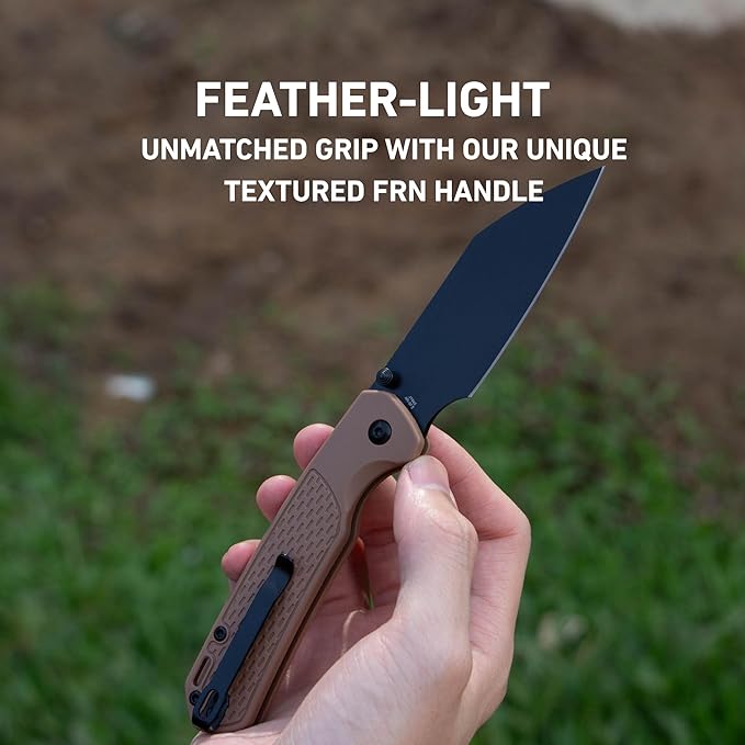 CJRB Pyrite-Light Pocket Knife, 3.34'' Upgraded AR-SFII Steel Blade FRN Handle, Sharp EDC Knives
