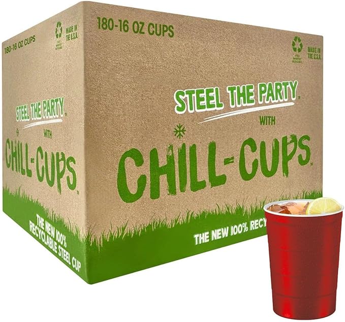 16 oz. Party Cups, Perfect for Cold Drinks, Sturdy & Durable, Disposable and 100% Recyclable, Made