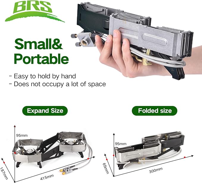 BRS-32 Portable Camping Stove, Foldable, Adjustable Control, and Carrying Case Included
