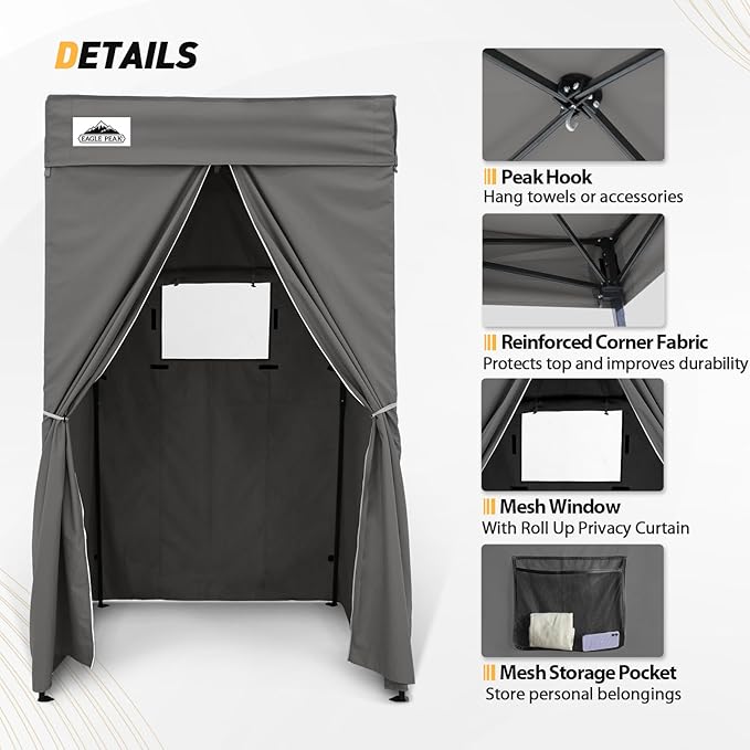 EAGLE PEAK Flex Compact 4x4 Pop-up Canopy Changing Room, Portable Privacy Dressing Room for Indoor