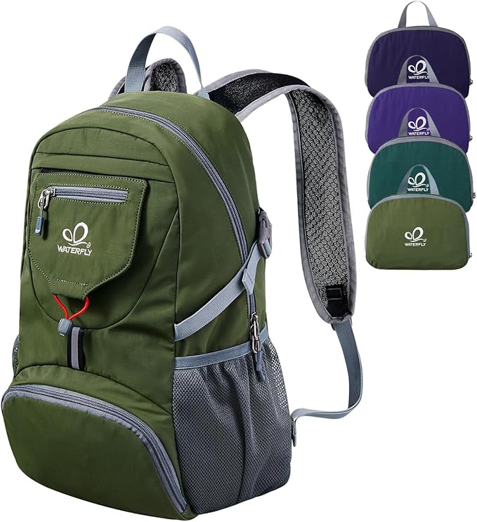 WATERFLY Small Lightweight Packable Backpack: 20l Ultra Light Foldable Travel Hiking Camping