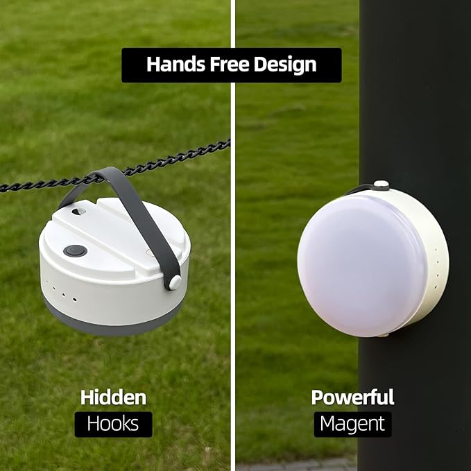 Led Rechargeable Camping Lantern with Tent Light & Portable Lamp - USB-C Magnetic Base, Stepless