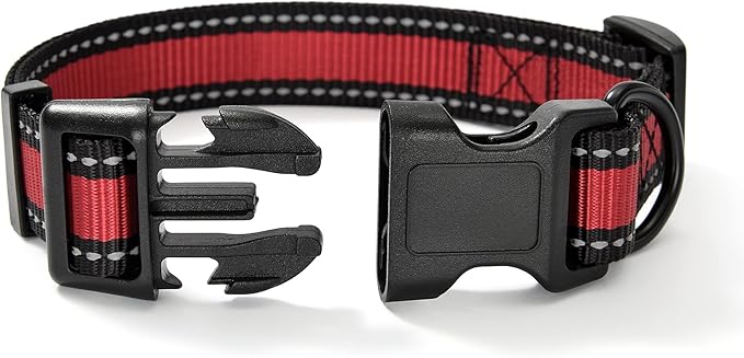 Mile High Life Dog Collar | Nylon Reflective Dog Collars | Light Weight Puppy Collars | Red Dog