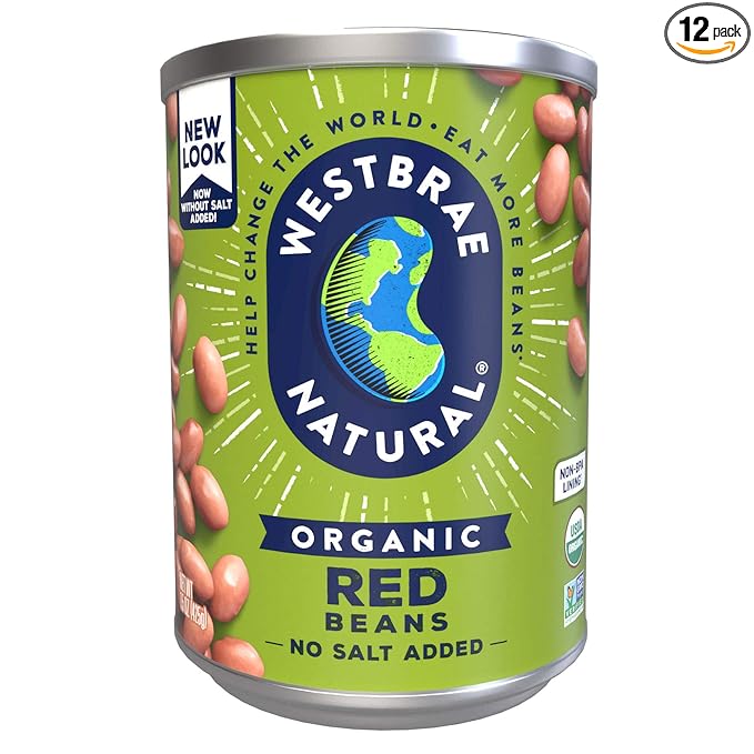 Westbrae Natural Organic Red Beans, No Salt Added, 15 Oz (Pack of 12)