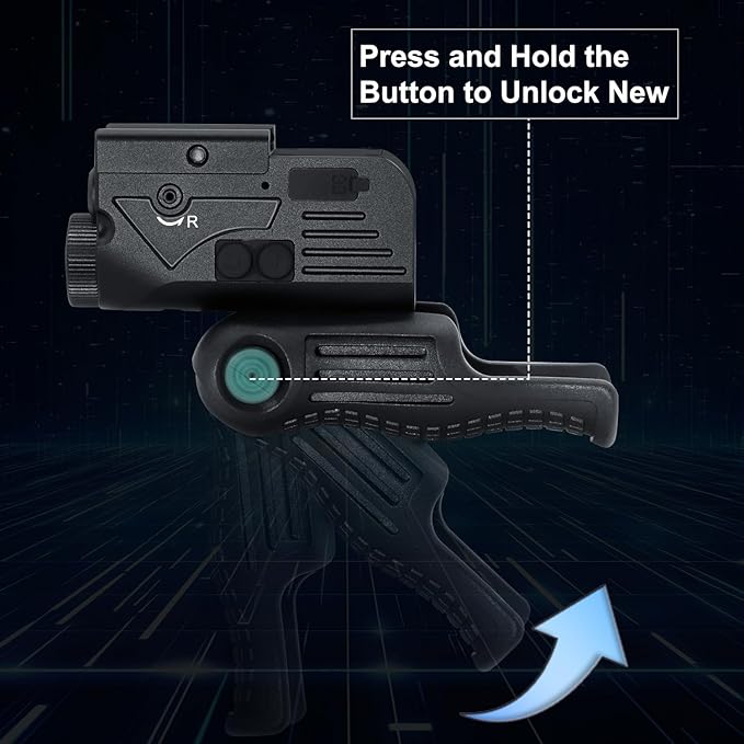 1200LM Rechargeable Flashlight with Green & Blue Laser, 5 Light Modes & Strobe, 3 in 1 Laser