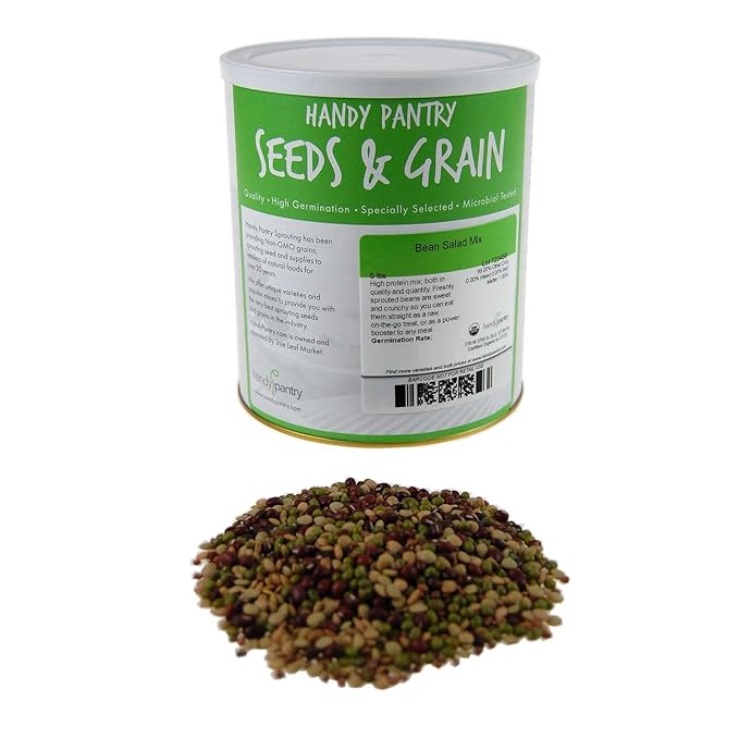 Handy Pantry Bean Salad Sprouting Seed Mix- Certified Organic- 5 Lbs Brand: Mix of Bean Sprout