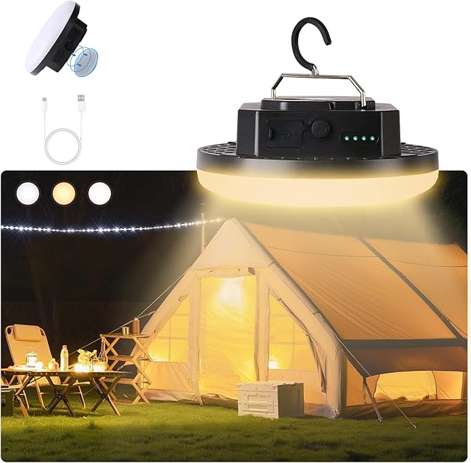 Camping Pop up Tent Light for Hanging, LED Rechargeable Portable Overhead Lantern for Vendor