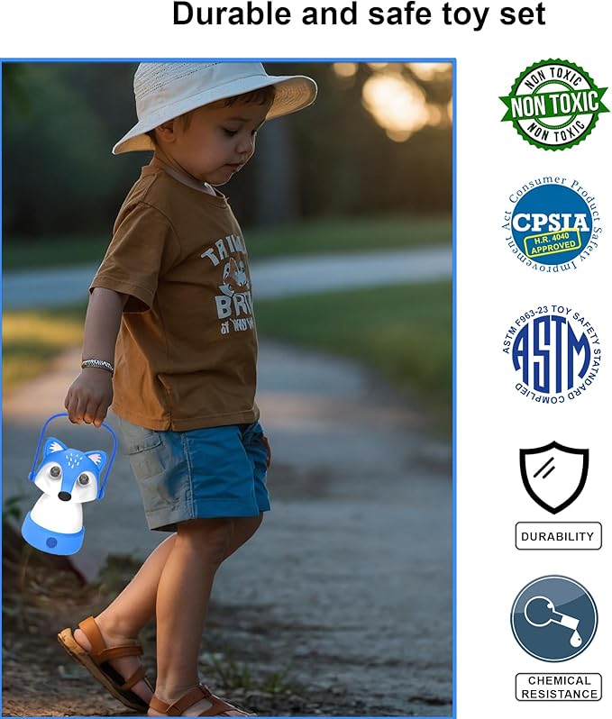 Kids Camping Essentials ??LED Kids Lantern and Rechargeable Kids Headlamp Set | Multiple Purposes