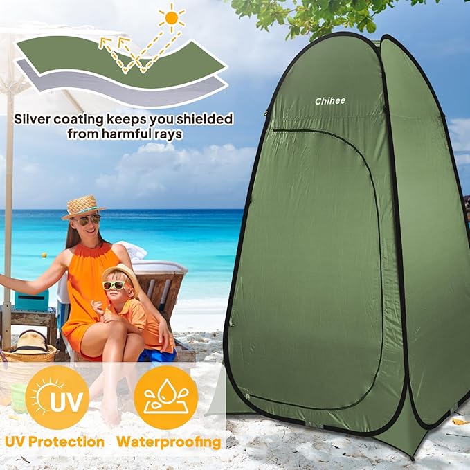 Chihee Outdoor Privacy Shelter Pop Up Camping Bathroom Tent Pod Portable Changing 1 Room Instant