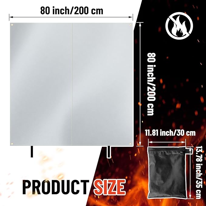 Fireproof Lithium Battery Cover 79 x 79 Inches Ebike Battery Fire Protection Extinguisher Isolate
