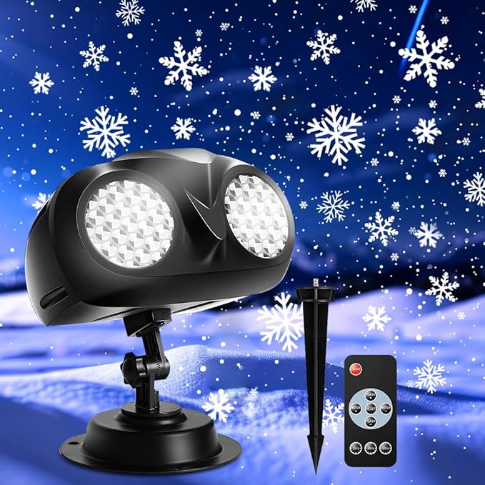 MILPROX Christmas Snowfall Projector Lights, Updated Double-tube Snowflake Projector Lamp, Larger