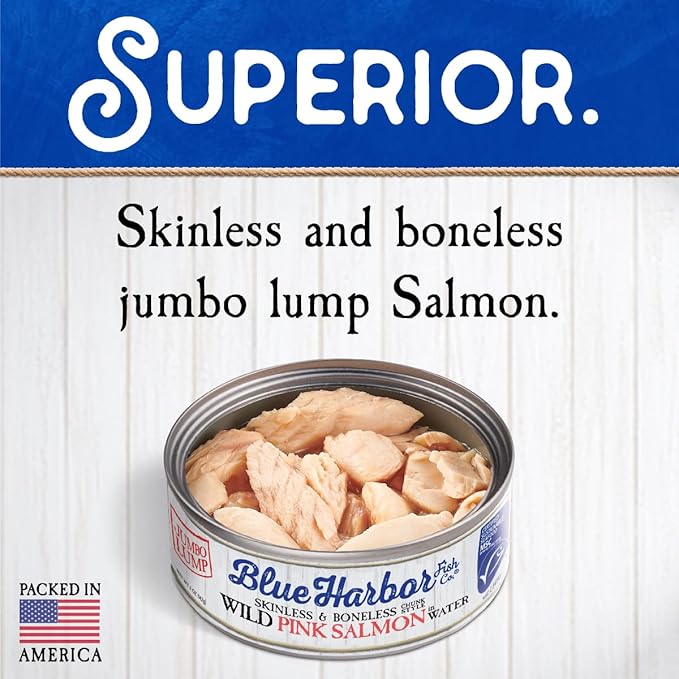 Blue Harbor Fish Co. Wild Pink Salmon in Water with Sea Salt - 5 oz Can (Pack of 12)