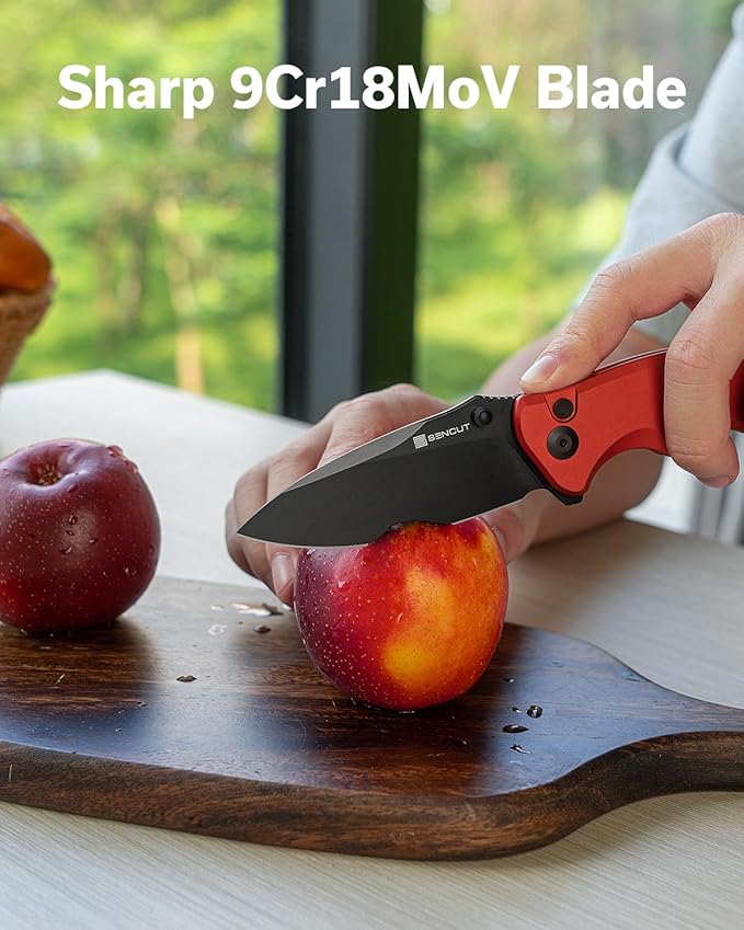 SENCUT Cybrix Folding knife, Pocket Knife with 3.46" 9Cr18MoV Blade Aluminum Handle, EDC Knife