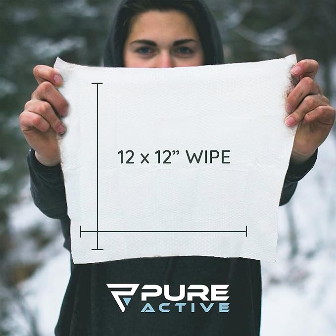 Body Wipes for Camping 50 XXL Camping Wipes 12''x 12'', Shower Body Wipes for Camping, Body and