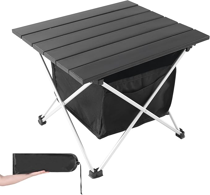 Grope Portable Camping Table Ultralight Aluminum Camp Table with Storage Bag,Beach Table for Sand