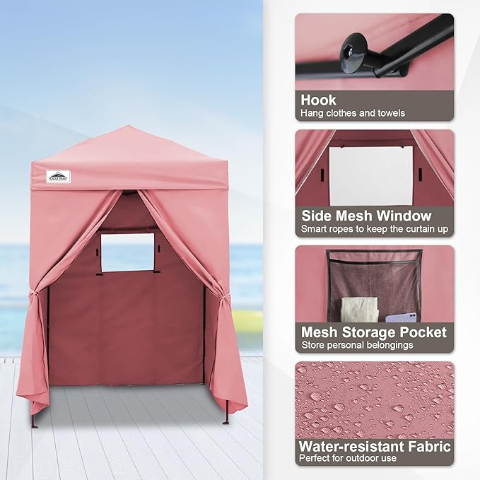 EAGLE PEAK Flex Ultra Compact 5x5 Pop-up Canopy, Sun Shelter, Changing Room, Portable Privacy Tent