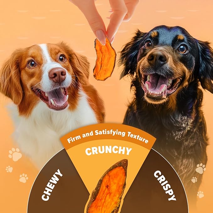 Sweet Potato Chews for Dogs- 100% All-Natural Single Ingredient Dog Treats- Crispy & Crunchy