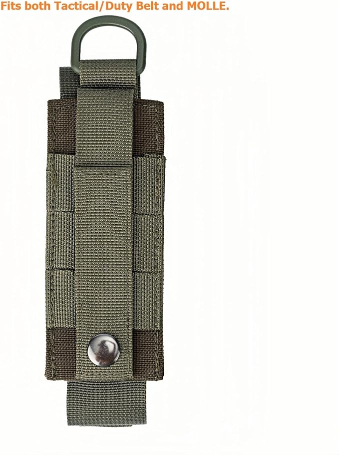 Tactical Flashlight Holster MOLLE Torch Holder MK4 OC/Mace Pepper Spray Canister Carrier EDC Flash