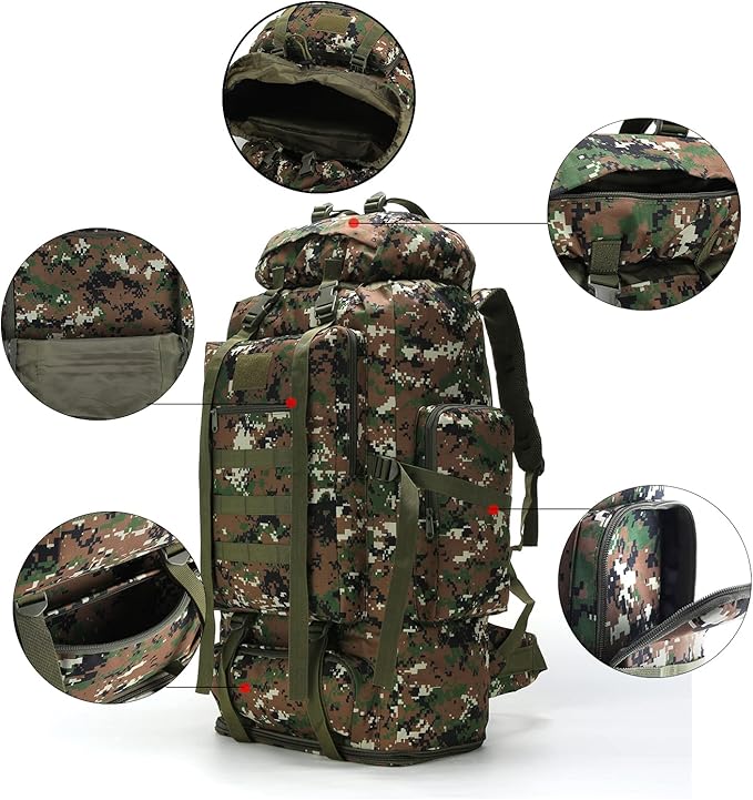 Hiking Backpack for Men 70L/100L Camping Backpack Military Rucksack Molle 3 Days Assault Pack for