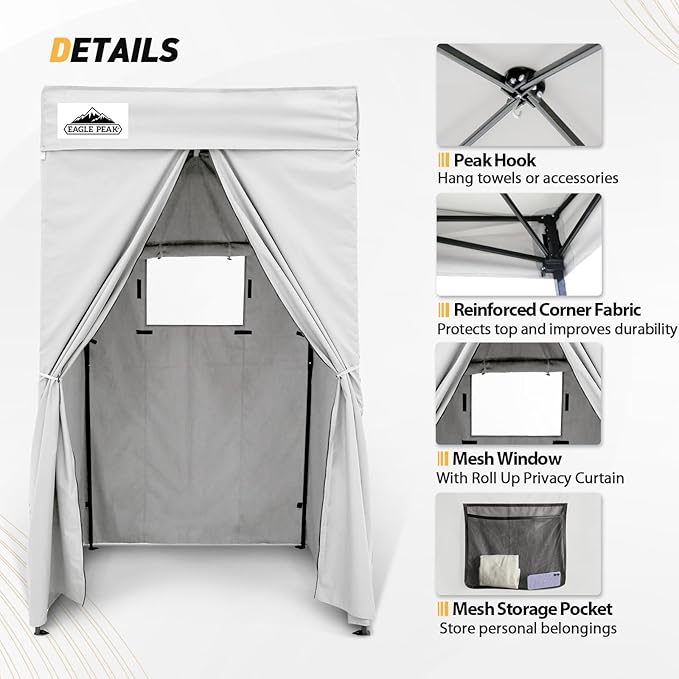 EAGLE PEAK Flex Compact 4x4 Pop-up Canopy Changing Room, Portable Privacy Dressing Room for Indoor
