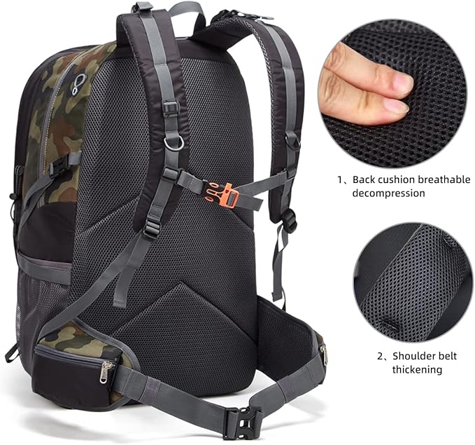 SPEEDPARK Hiking Backpack 40L Waterproof Hiking Daypack with Rain Cover, Outdoor Trekking Travel