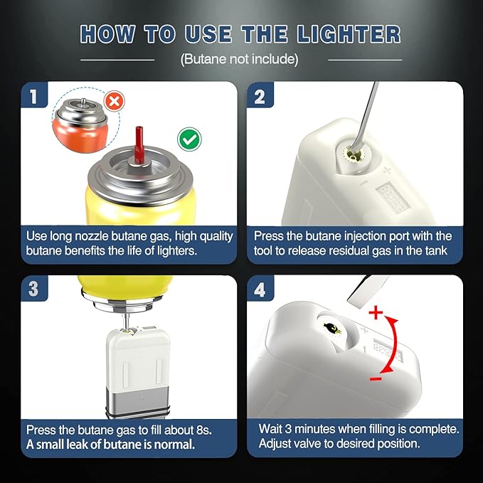 Torch Lighter, 2 Pack Butane Lighter, Windproof Outdoor Gas Lighter Adjustable Jet Flame Lighters