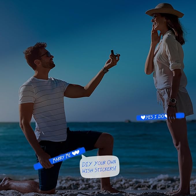 48Pack LED Glow Foam Sticks Bulk,Light Up Glow Sticks with 3 Flashing Modes,Blue Glow Wands Party