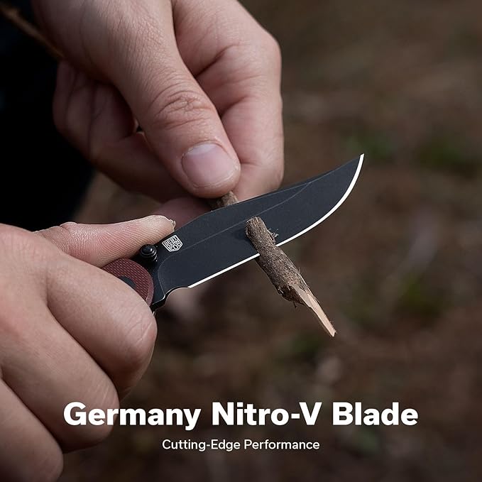 CIVIVI Clingman EDC Pocket Folding Knife with Titanium Reversible Clip, 2.99" Nitro-V Blade G10