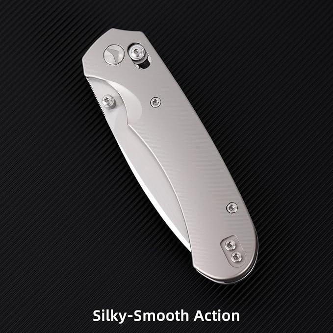 Folding Pocket Knife,3.31” M390 Blade,Erogonomic Titanium Handle,Hunting Survival Knife,EDC Knife